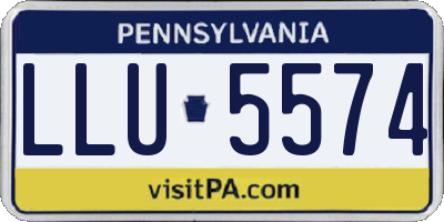 PA license plate LLU5574