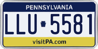 PA license plate LLU5581