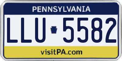 PA license plate LLU5582