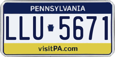 PA license plate LLU5671