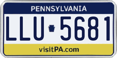 PA license plate LLU5681