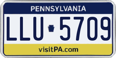 PA license plate LLU5709