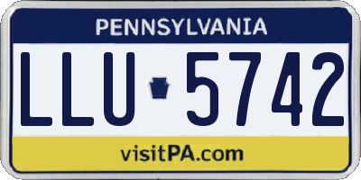 PA license plate LLU5742