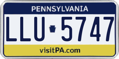 PA license plate LLU5747