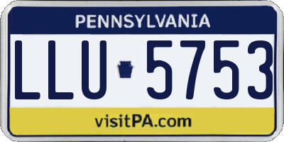 PA license plate LLU5753