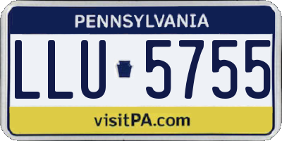 PA license plate LLU5755
