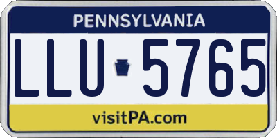 PA license plate LLU5765