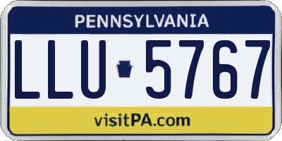PA license plate LLU5767