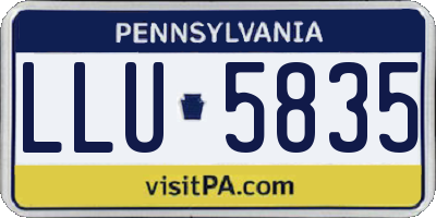 PA license plate LLU5835
