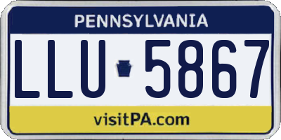 PA license plate LLU5867