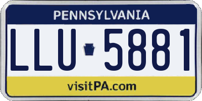 PA license plate LLU5881