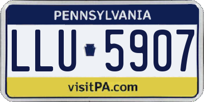 PA license plate LLU5907