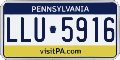 PA license plate LLU5916
