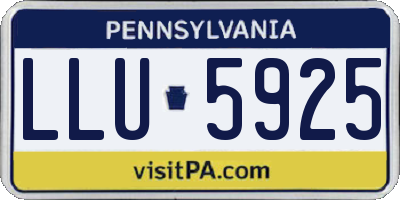 PA license plate LLU5925
