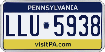 PA license plate LLU5938