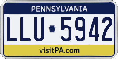 PA license plate LLU5942
