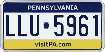 PA license plate LLU5961