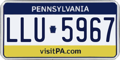 PA license plate LLU5967
