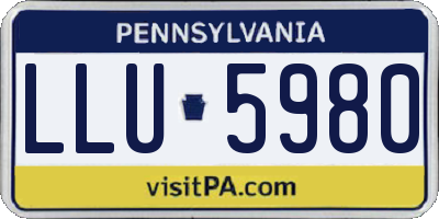 PA license plate LLU5980