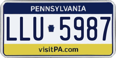 PA license plate LLU5987