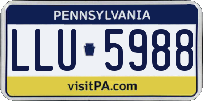 PA license plate LLU5988