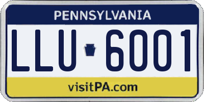 PA license plate LLU6001