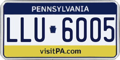 PA license plate LLU6005