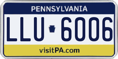 PA license plate LLU6006