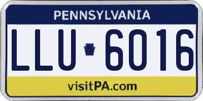 PA license plate LLU6016