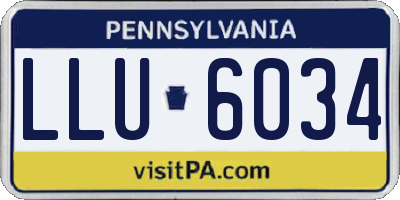 PA license plate LLU6034