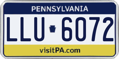 PA license plate LLU6072