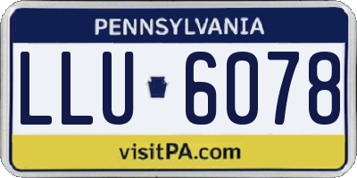 PA license plate LLU6078