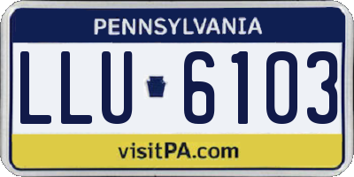 PA license plate LLU6103