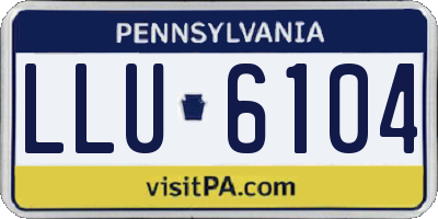 PA license plate LLU6104