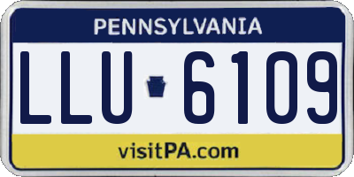 PA license plate LLU6109