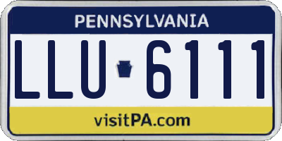 PA license plate LLU6111