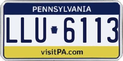 PA license plate LLU6113