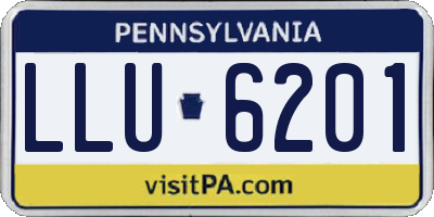 PA license plate LLU6201