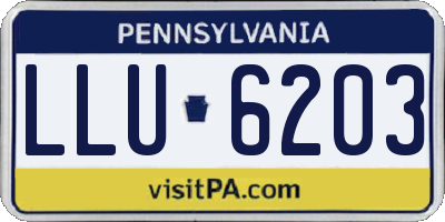 PA license plate LLU6203