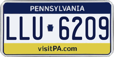 PA license plate LLU6209