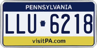 PA license plate LLU6218