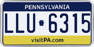 PA license plate LLU6315
