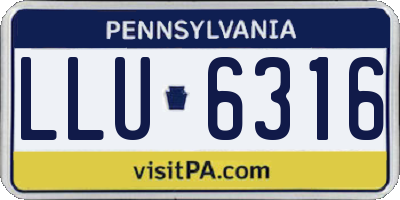 PA license plate LLU6316
