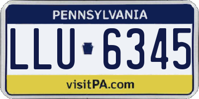 PA license plate LLU6345