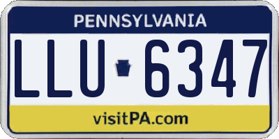 PA license plate LLU6347