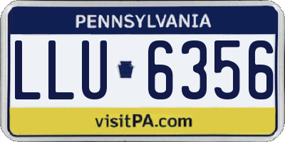 PA license plate LLU6356