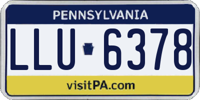PA license plate LLU6378