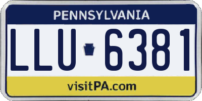PA license plate LLU6381