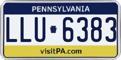 PA license plate LLU6383
