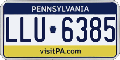 PA license plate LLU6385